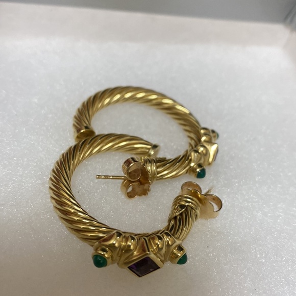 DAVID YURMAN 14kt gold “Renaissance “ cable hoop earrings - Picture 5 of 9